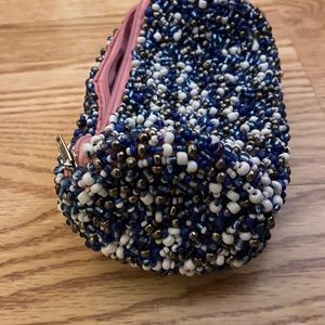 Heavy Beaded wristlet purse NEW